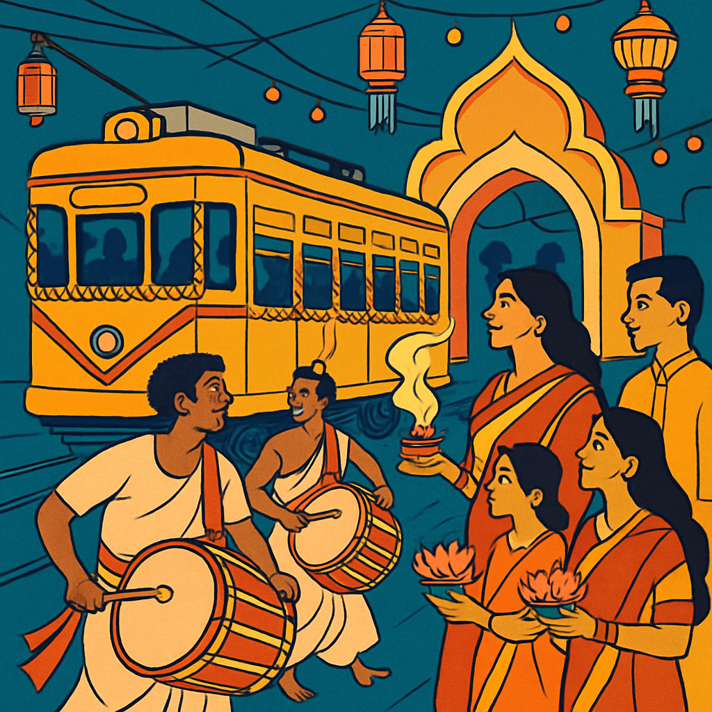 Kolkata Tram Festival In India paint by color