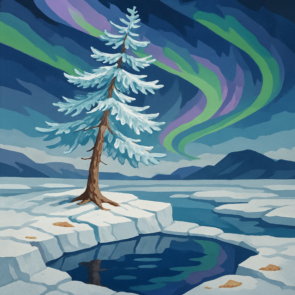Drift Ice Tree Mirage paint by number