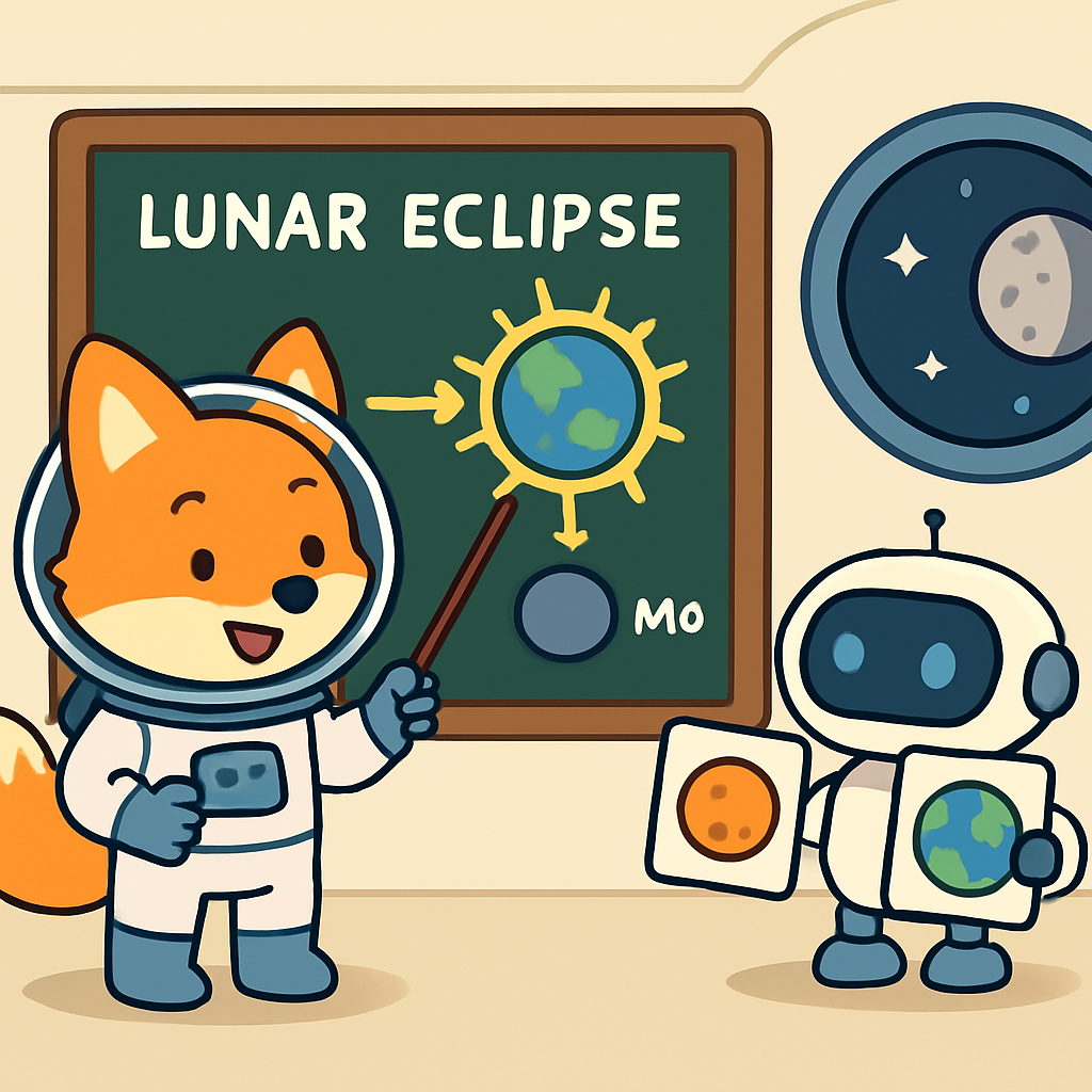 Fox Astronaut And The Lunar Eclipse Lesson DIY paint by numbers