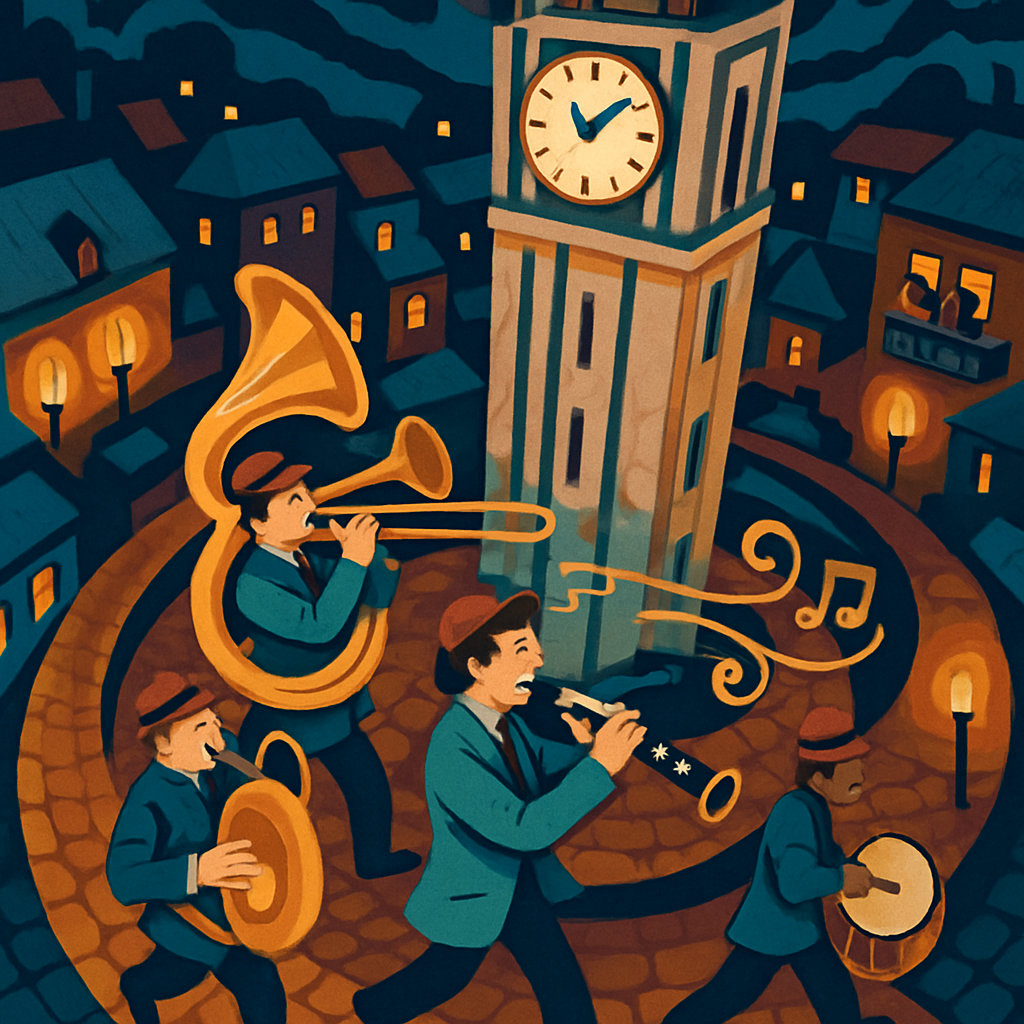 Midnight Clocktower Jazz Promenade Paint by numbers kits