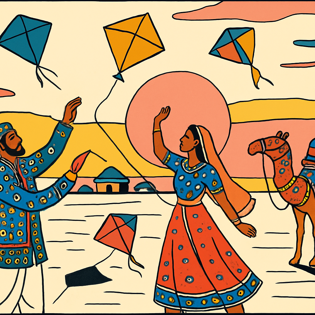 Rann Kite Carnival India paint by numbers