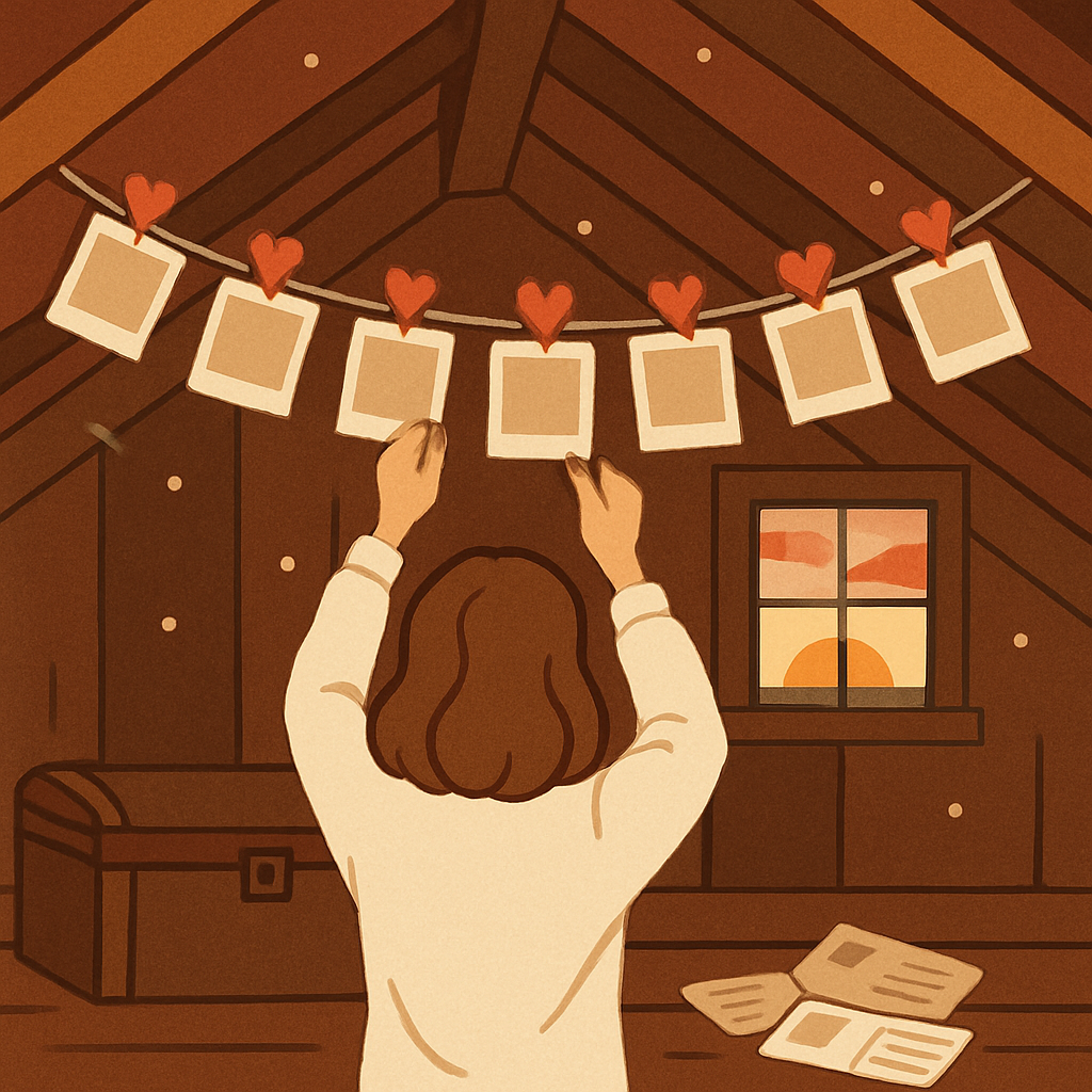 Valentines Day Attic Of Memory Polaroids paint by color