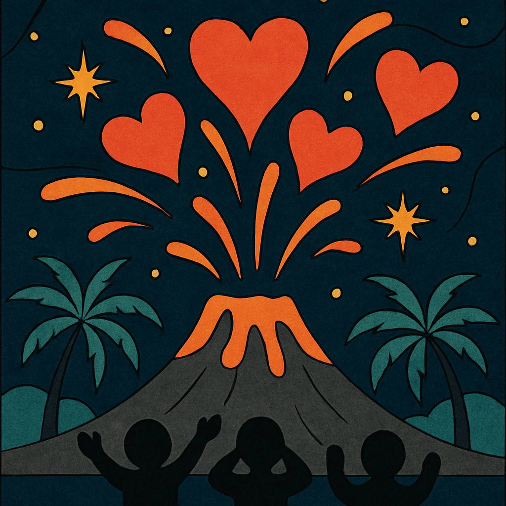 Valentines Day Volcano Heart Fireworks DIY paint by numbers