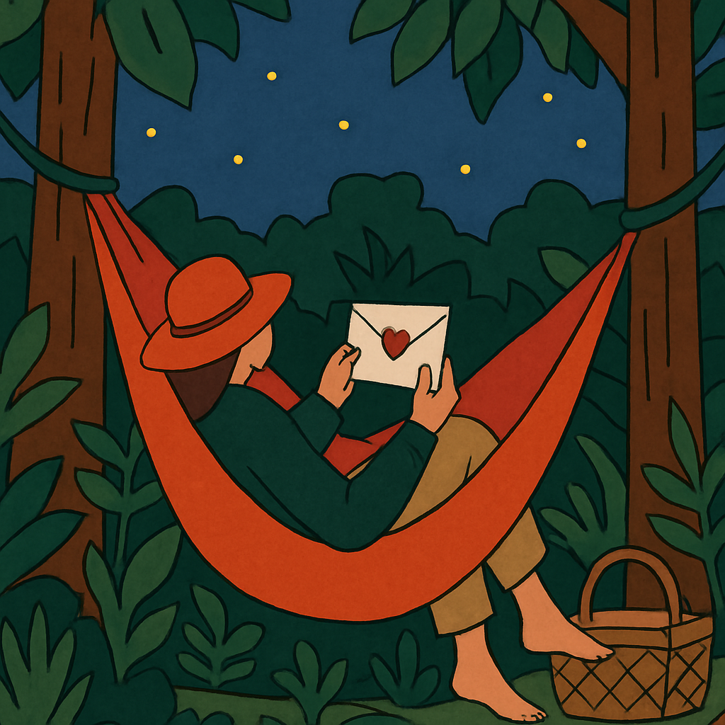 Valentines Day Forest Hammock Letter Reading Number painting