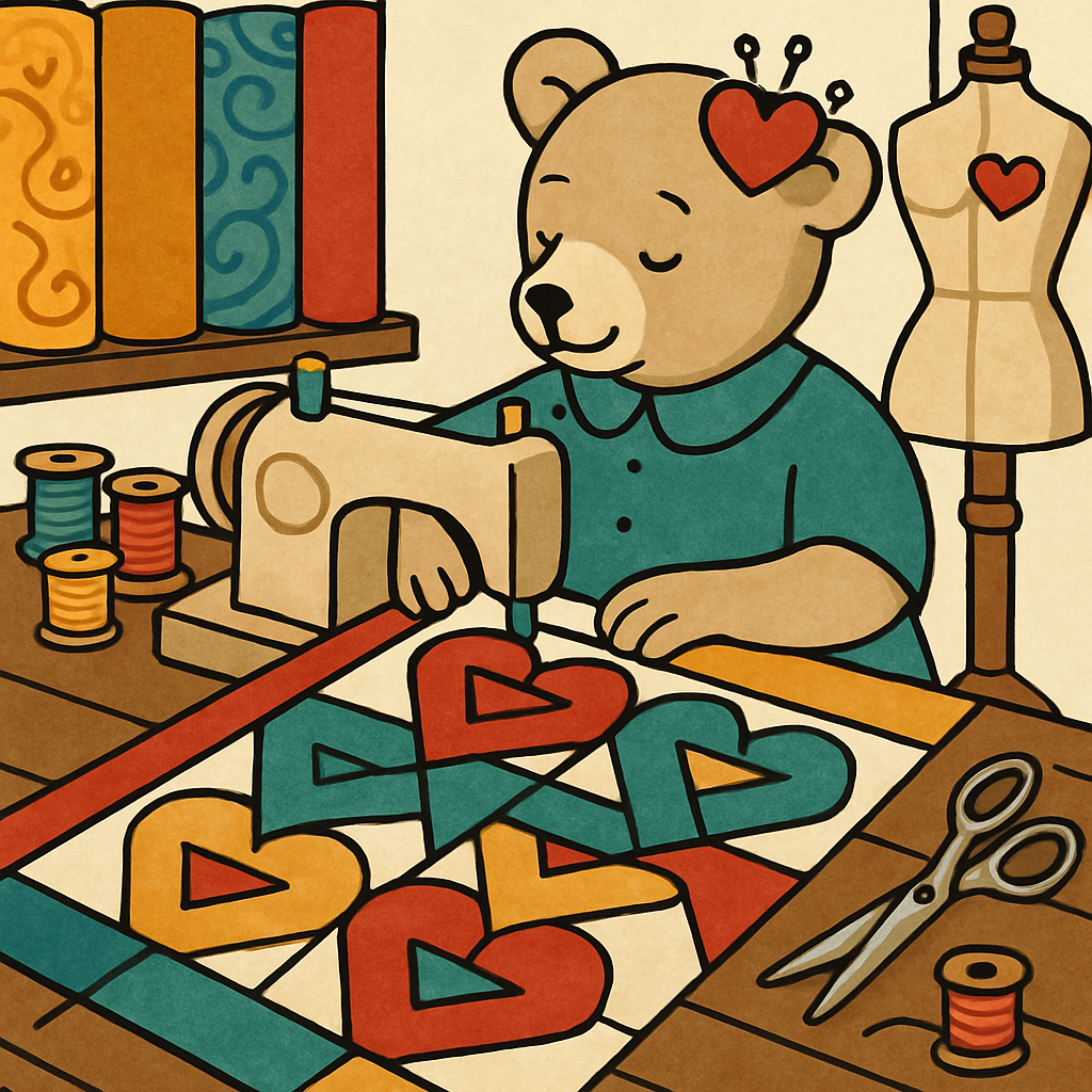 Valentines Day Sewing Studio Heart Quilt DIY paint by numbers