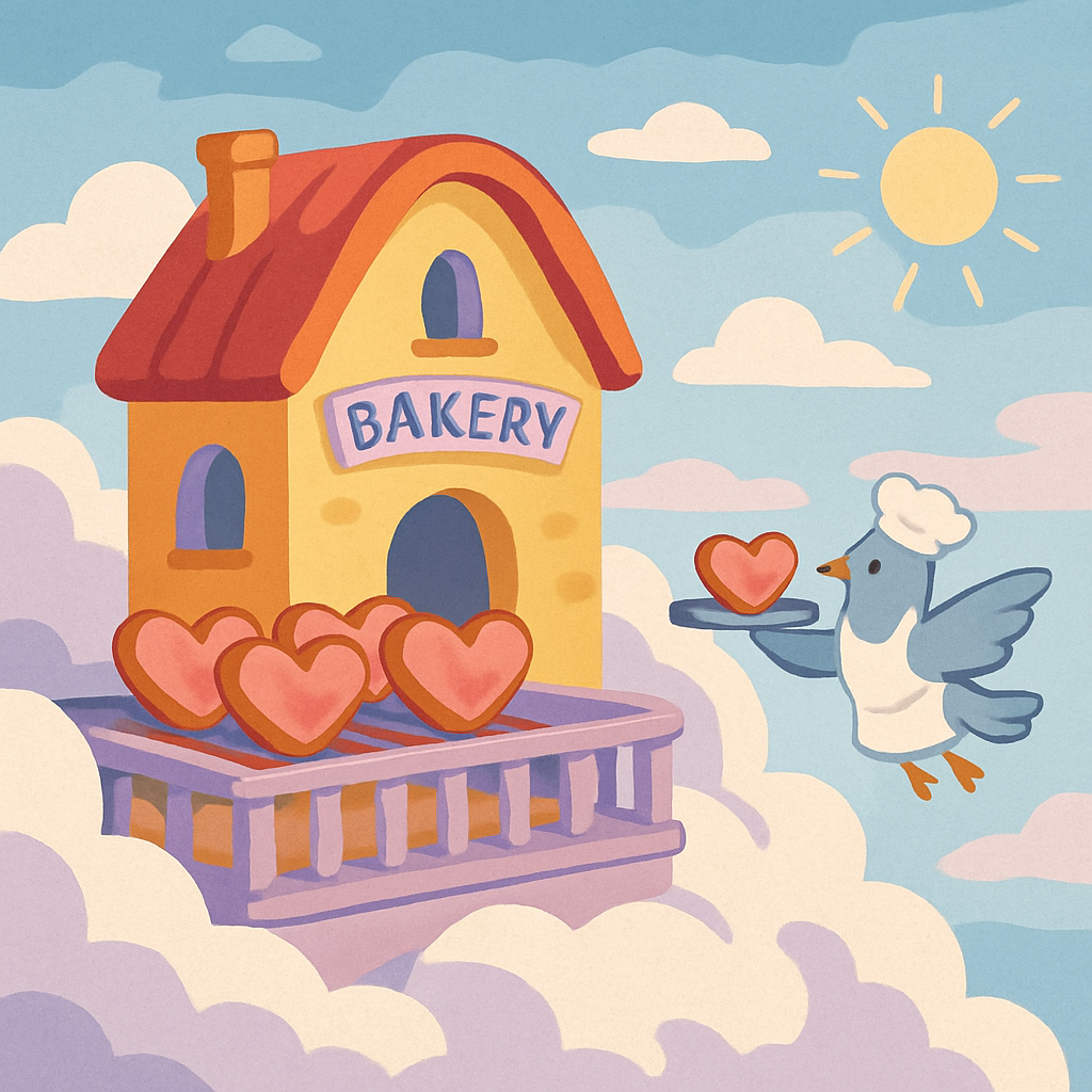 Valentines Day Cloud Bakery Skyline paint by numbers
