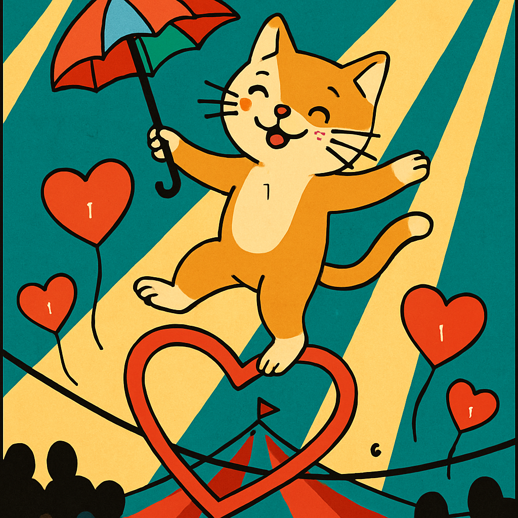 Valentines Day Circus Heart Tightrope Paint by numbers kits