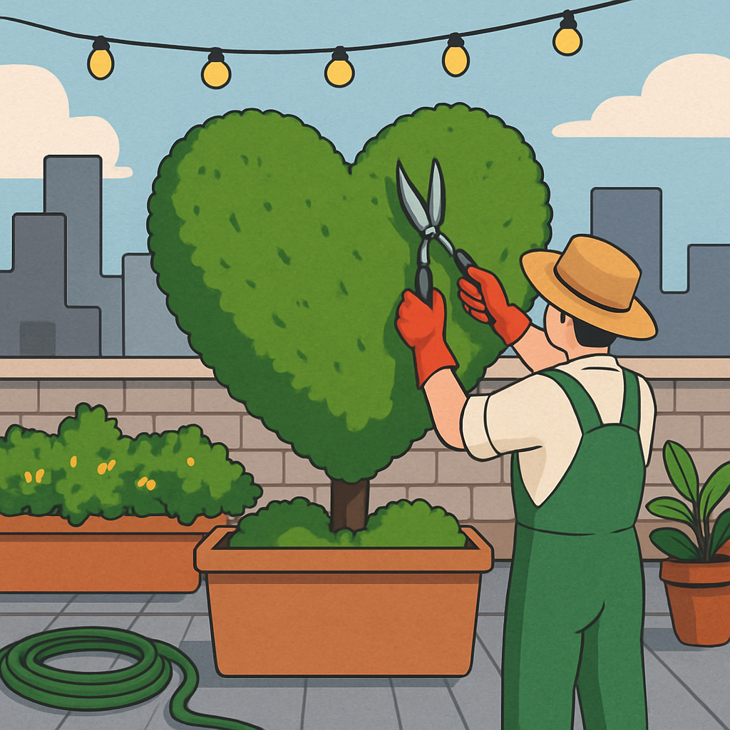 Valentines Day Rooftop Garden Heart Topiary paint by color