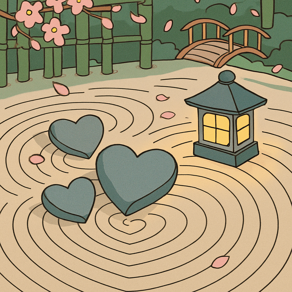 Valentines Day Garden Of Heart Shaped Stones paint by color