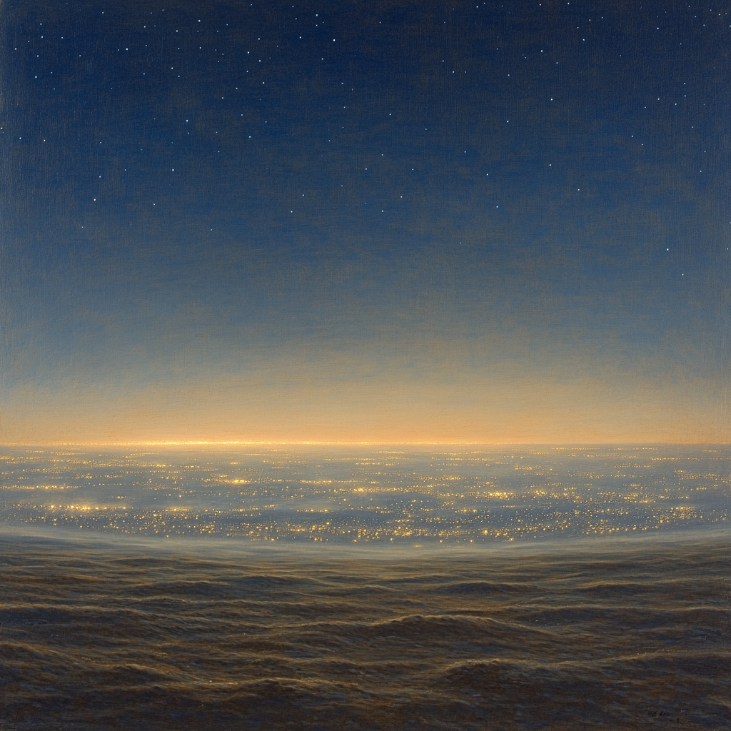 Michelangelo Inspired Citylights Atmosphere Number painting