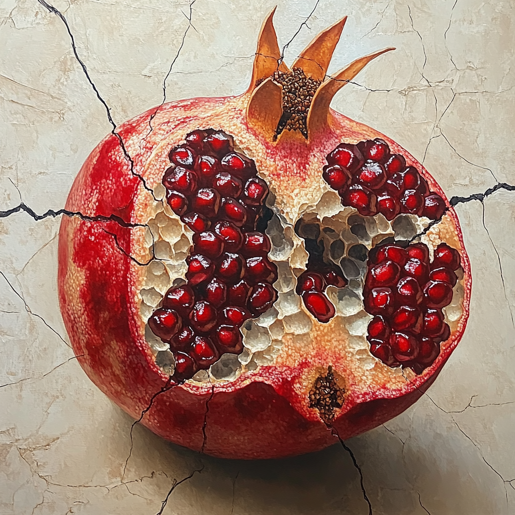 Michelangelo Inspired Pomegranate Constellation Number painting