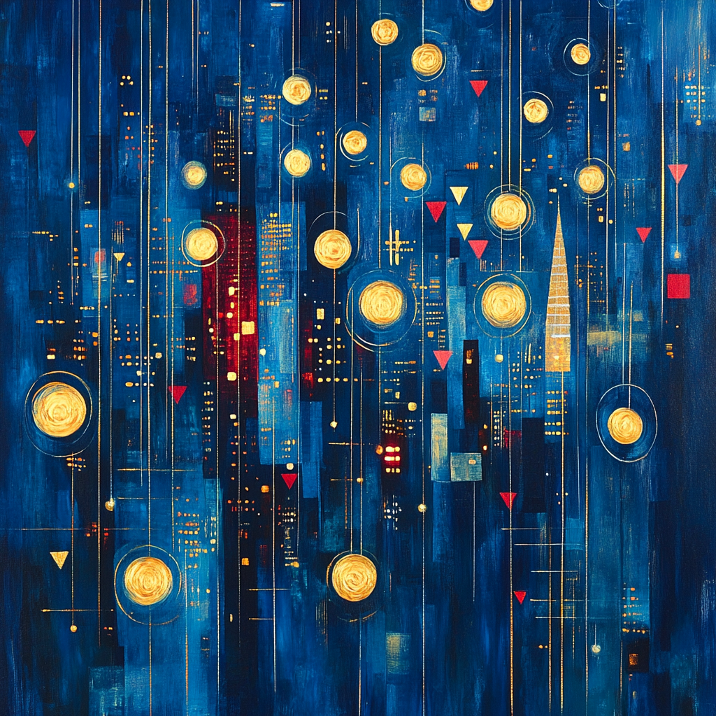 Wassily Kandinsky Inspired Abstract Citylights Symphony Numbered painting kits