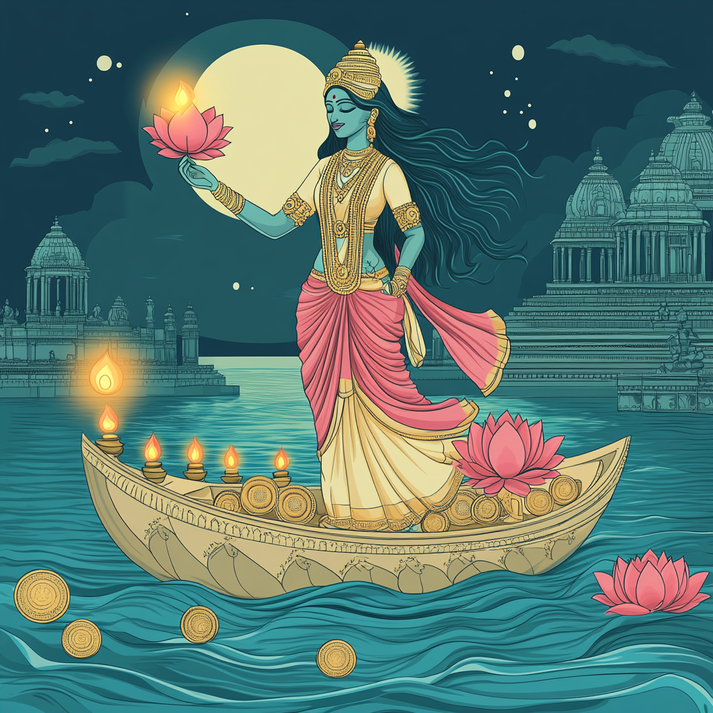 Harbor Lantern Offering With Lakshmi Paint by numbers kits