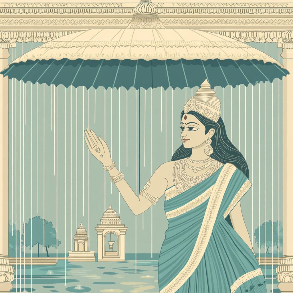 Parvati Rain Season Umbrella Blessing Paint by numbers kits