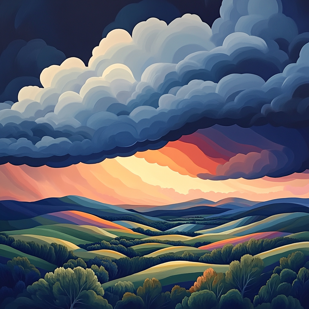 Frederick Varley Inspired Storm Break Through Sapphire Highlands Paint by numbers art