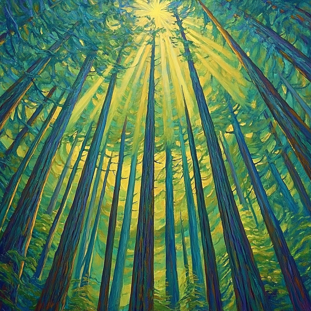 Emily Carr Inspired Cathedral Cedar Vortex Paint by numbers art