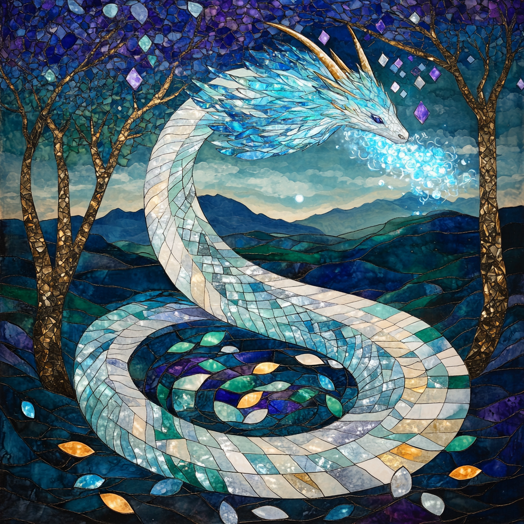 Dragon Lattice Of The Glass Orchard painting number kit