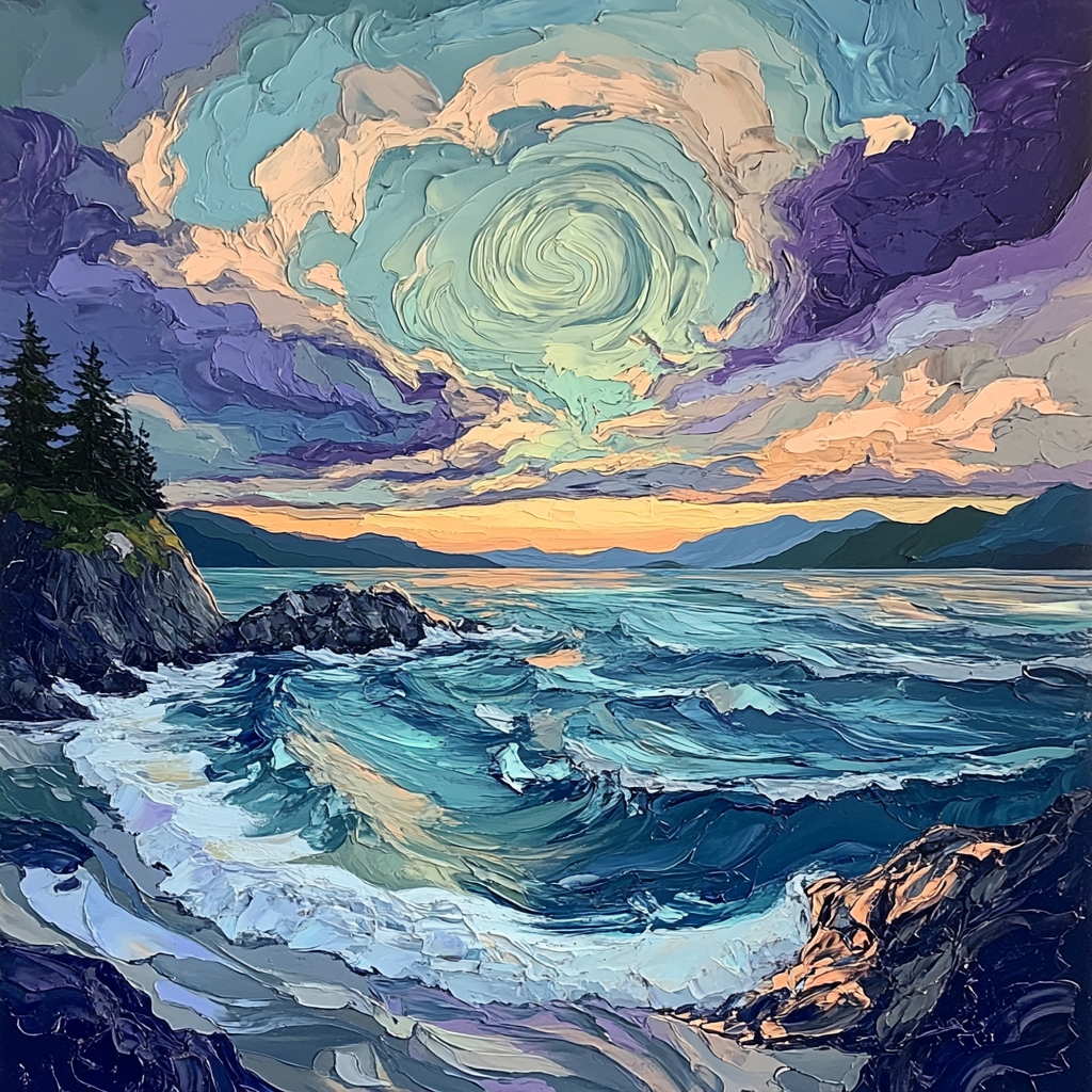 Emily Carr Inspired Stormlit Pacific Breakers DIY paint by numbers