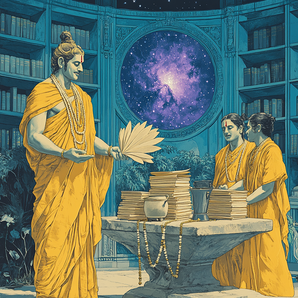 Celestial Archive With Brahma Scribes Number painting