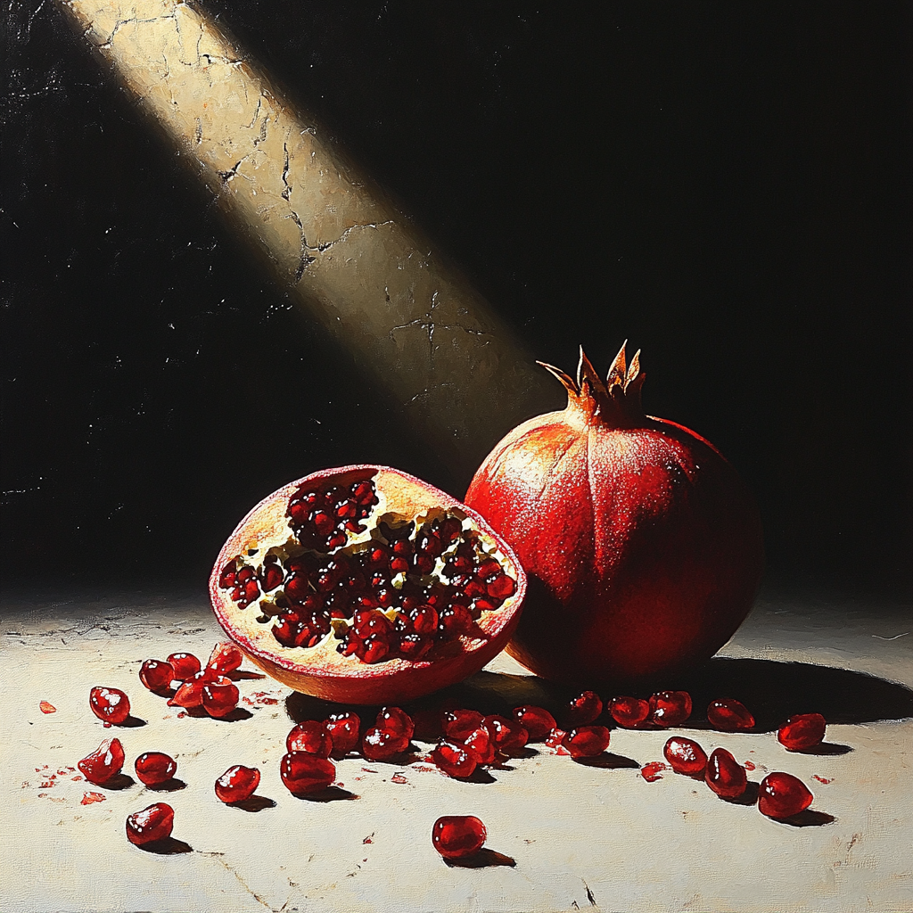 Caravaggio Inspired Eclipse Lit Pomegranate Rind Paint by numbers kits