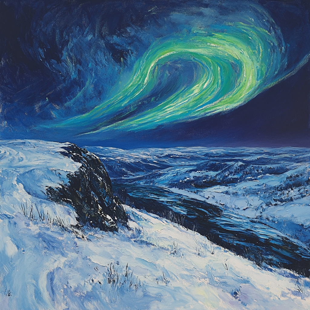 Edgar Degas Inspired Aurora Over Silent Mountains DIY paint by numbers