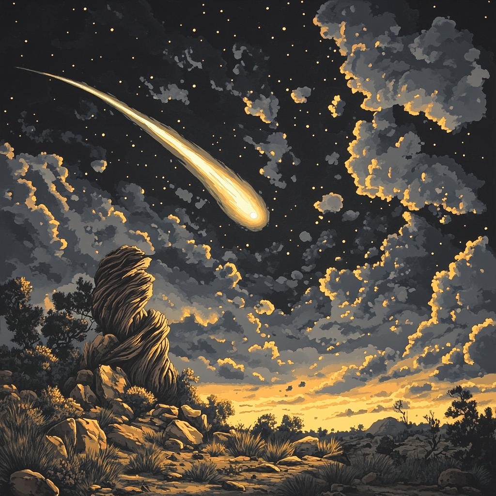 Francisco Goya Inspired Comet Glow Above Thornwood Ridge Painting by numbers kit