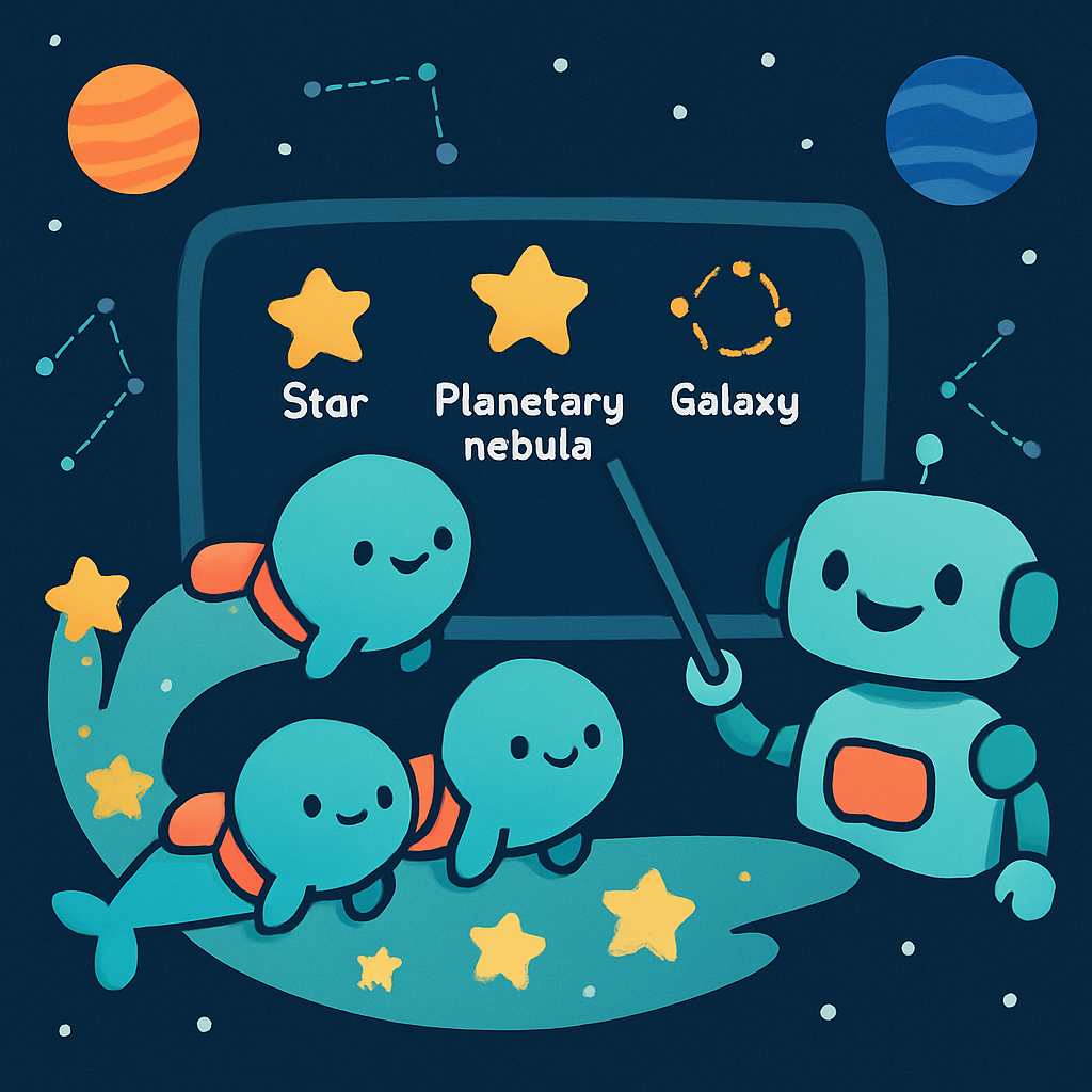 Comet School For Baby Space Whales Painting by numbers kit