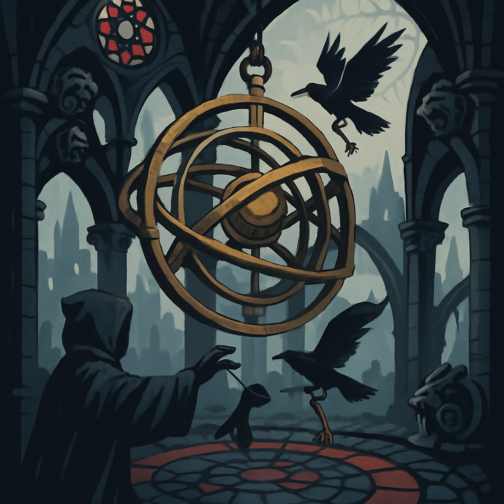 Clockwork Cathedral Gothic Atrium Number painting