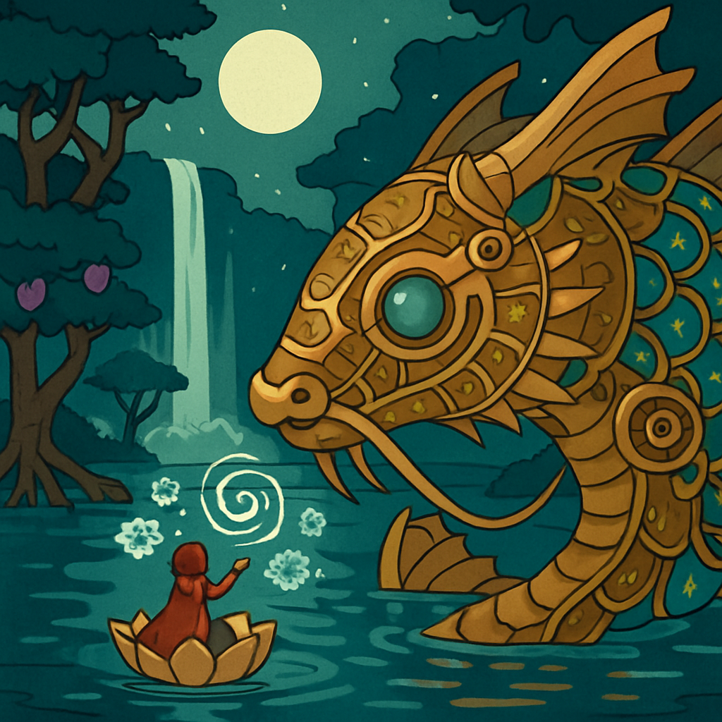 Clockwork Koi Fantasy Lagoon Number painting