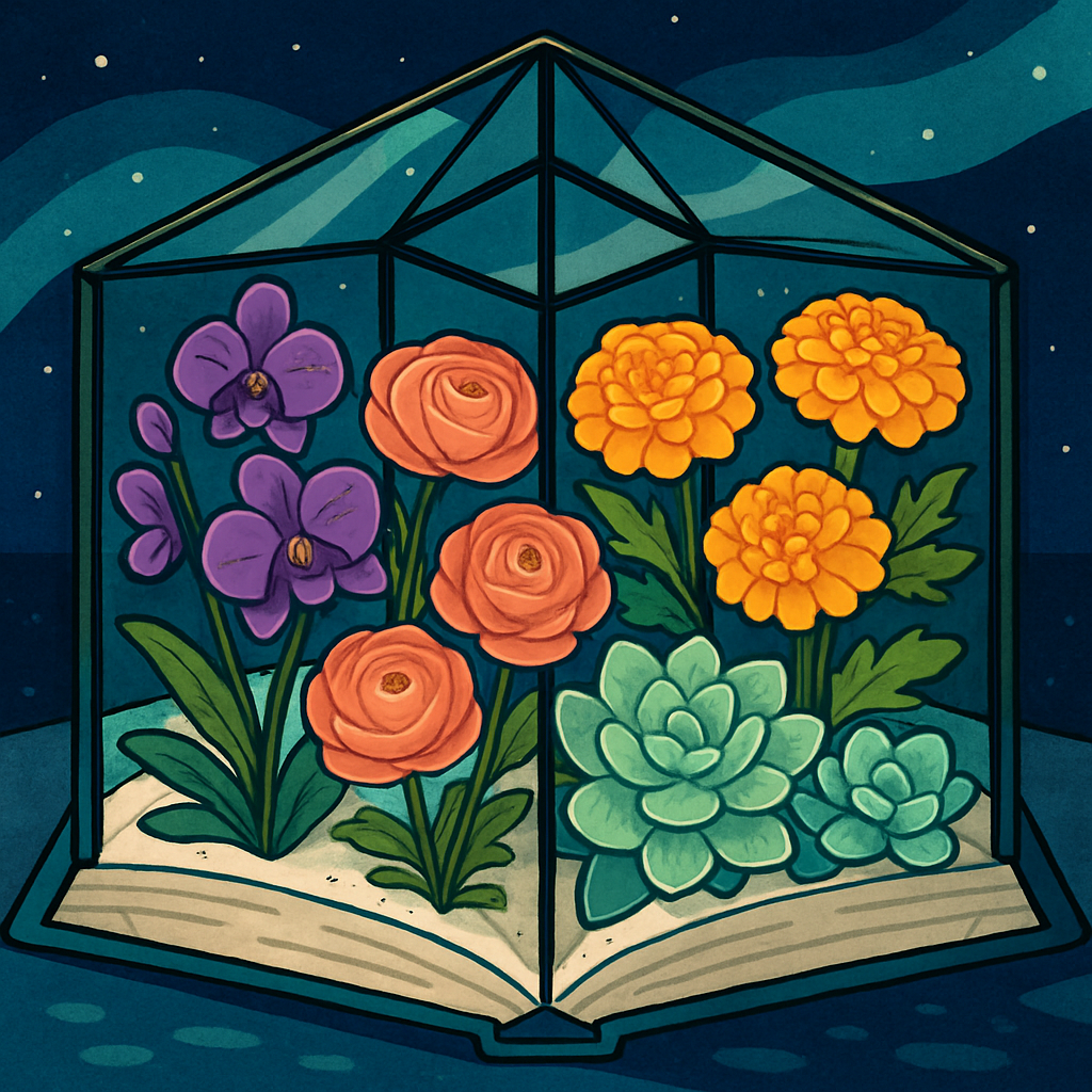 Aurora Lit Floral Greenhouse Atlas paint by number