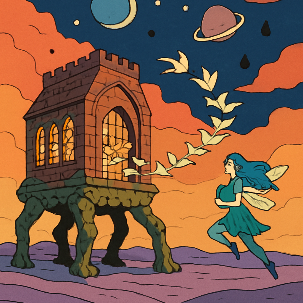 Wandering Library With Fantasy Stairwinds Paint by numbers art