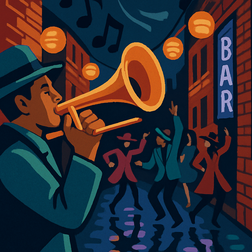 Neon Alley Jazz Procession painting number kit