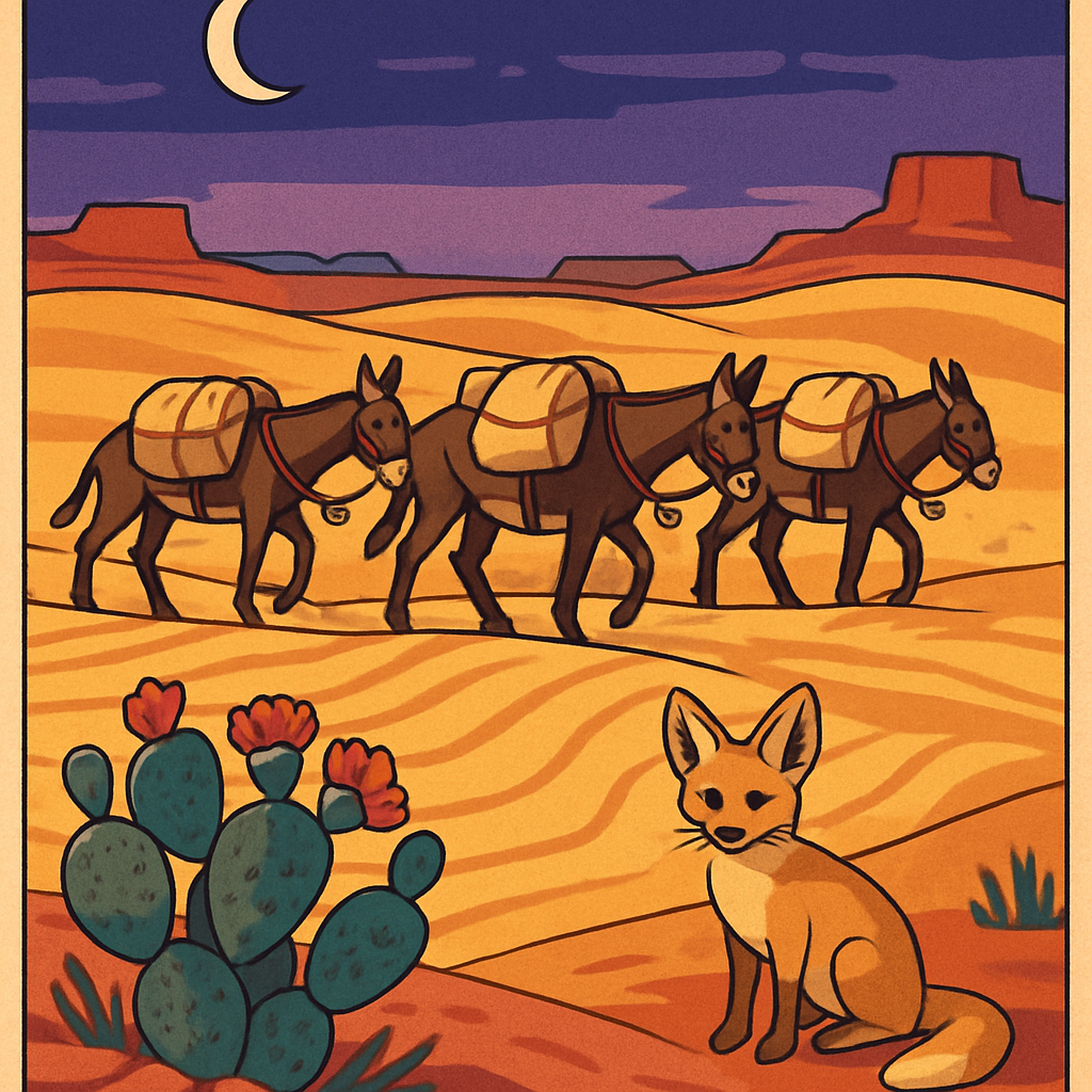 Caravan Silhouettes In Desert Twilight Numbered painting kits
