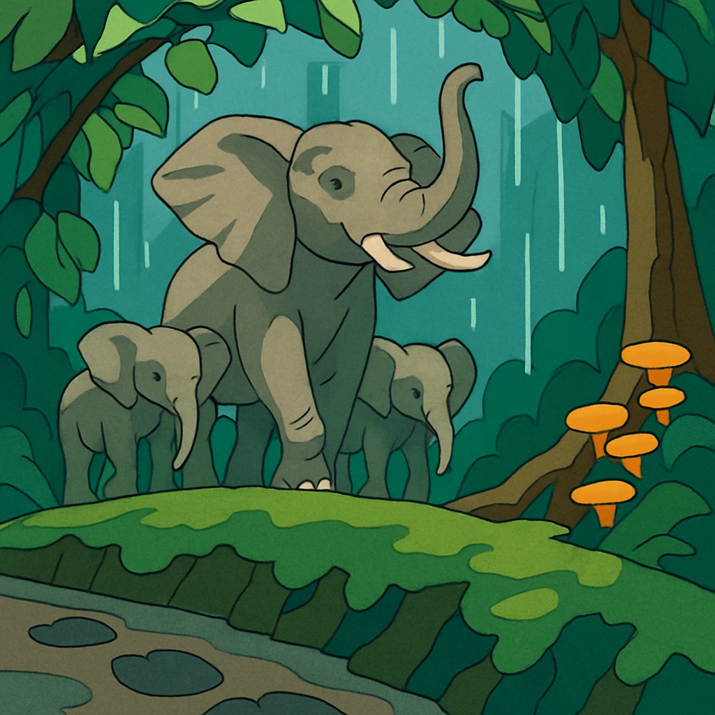 Monsoon Canopy Elephant Procession Painting by numbers kit