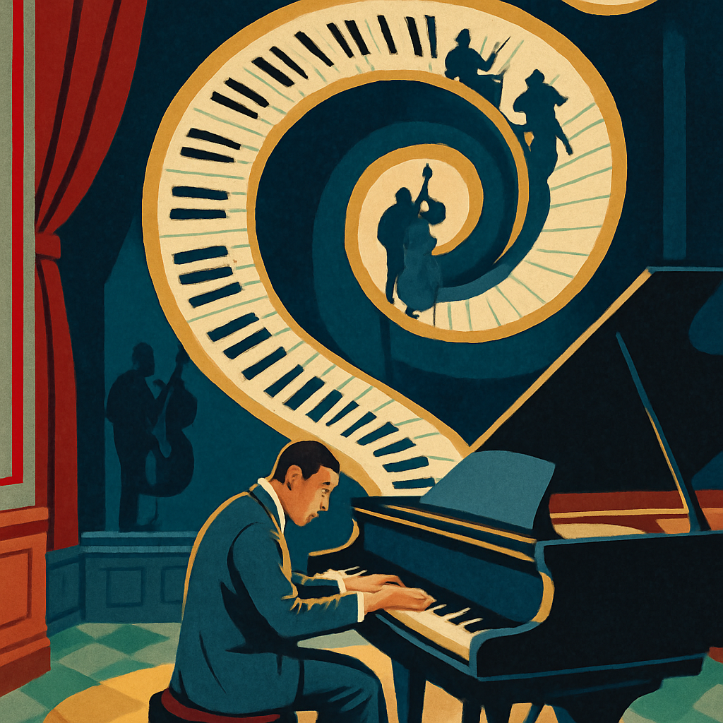 Piano Keys In Jazz Time Dilation paint by color