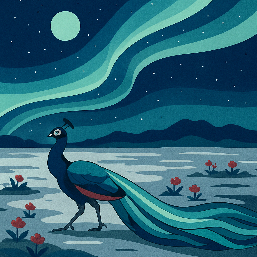 Aurora Crowned Garden Peacock painting number kit