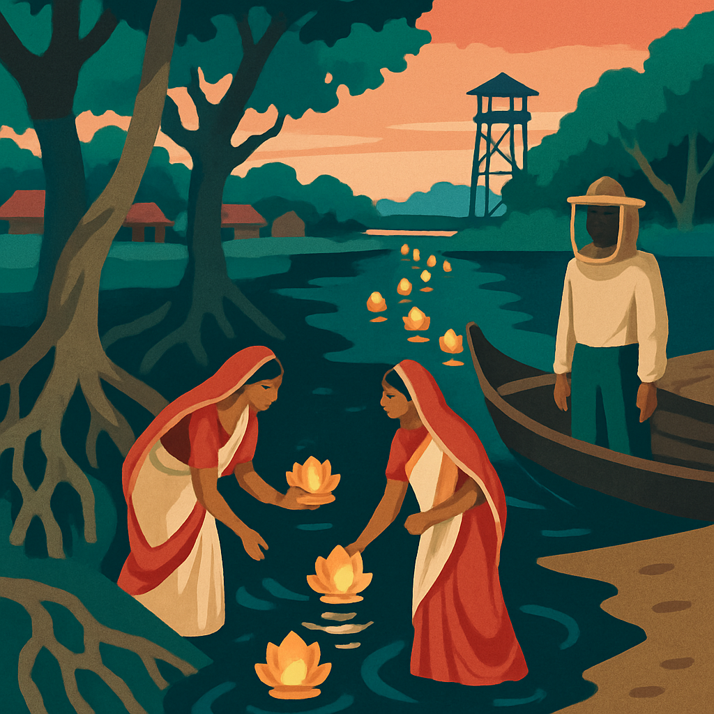 Sundarbans Lantern Trail In India Numbered painting kits