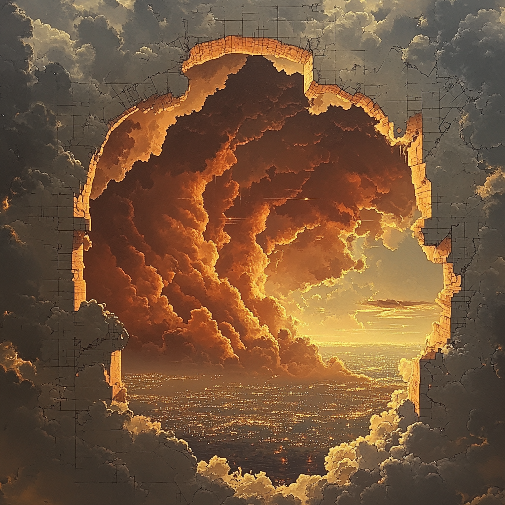 Michelangelo Inspired Citylights Cloud Canopy Painting by numbers kit