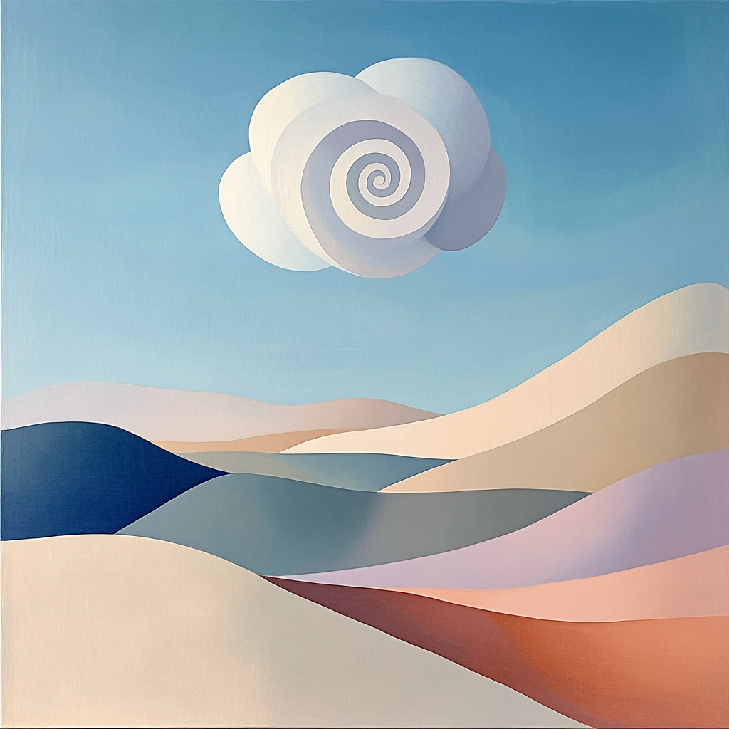 Georgia O’Keeffe Inspired Sunlit Mesa With Spiral Cloud Painting by numbers kit
