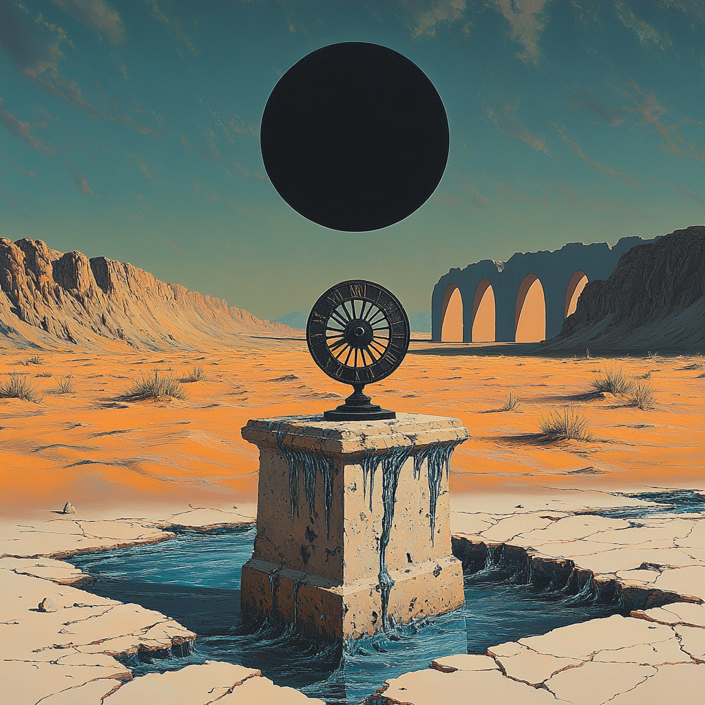 Salvador Dali Inspired Desert Eclipse With Melting Sundial paint by number