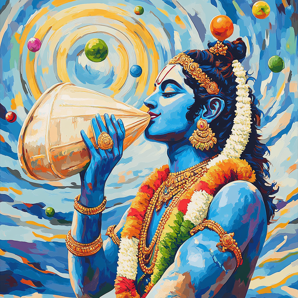 Vishnu And The Planetary Conch Resonance Number painting