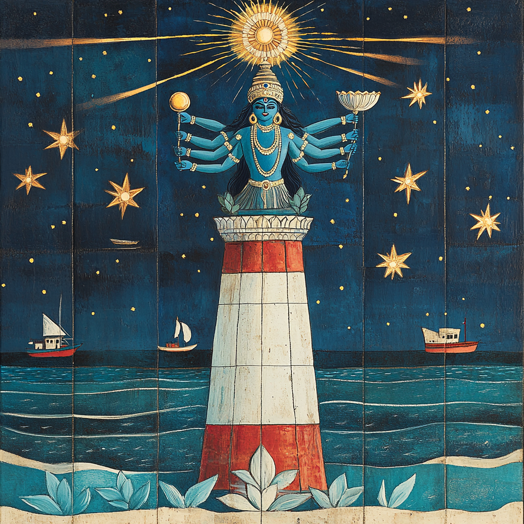 Vishnu As The Four Direction Lighthouse paint by numbers