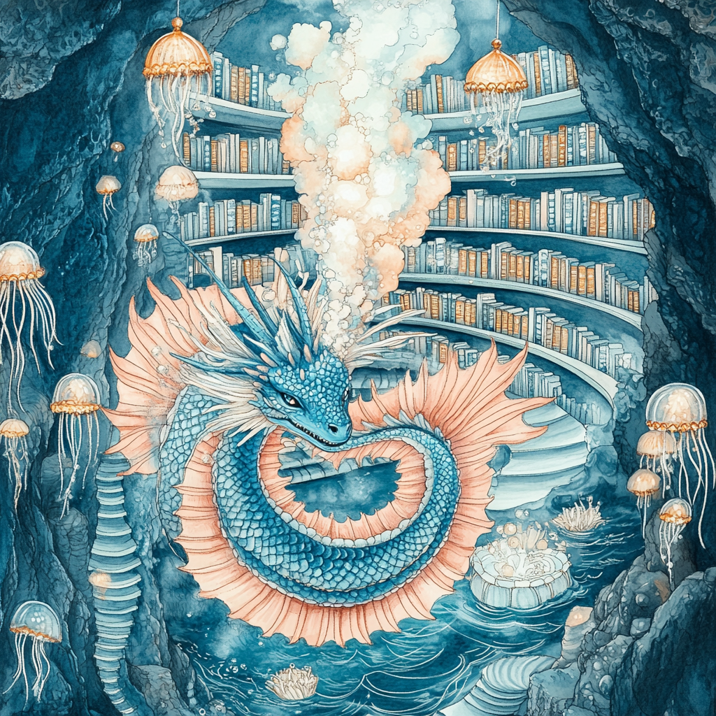 Ancient Lore Archive With Dragon Guardian paint by color