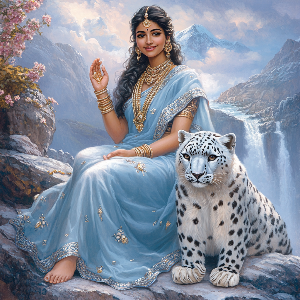 Parvati And The Snow Leopard Guardian Paint by numbers kits