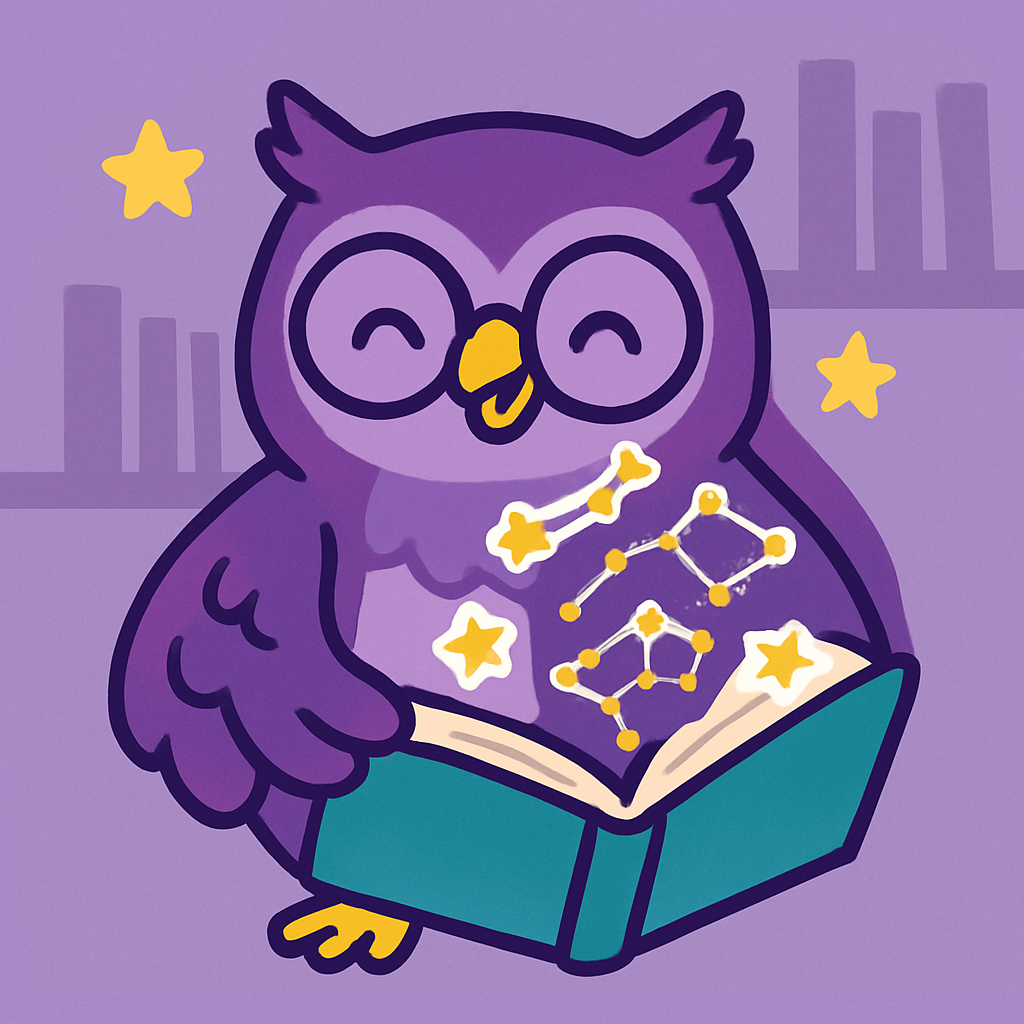 Nebula Library Owl And The Constellation Book Paint by numbers art