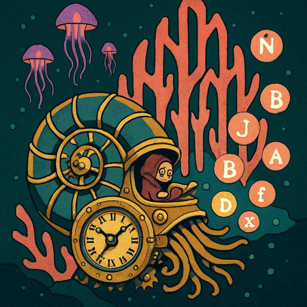 Clockwork Nautilus In Fantasy Abyss paint by color