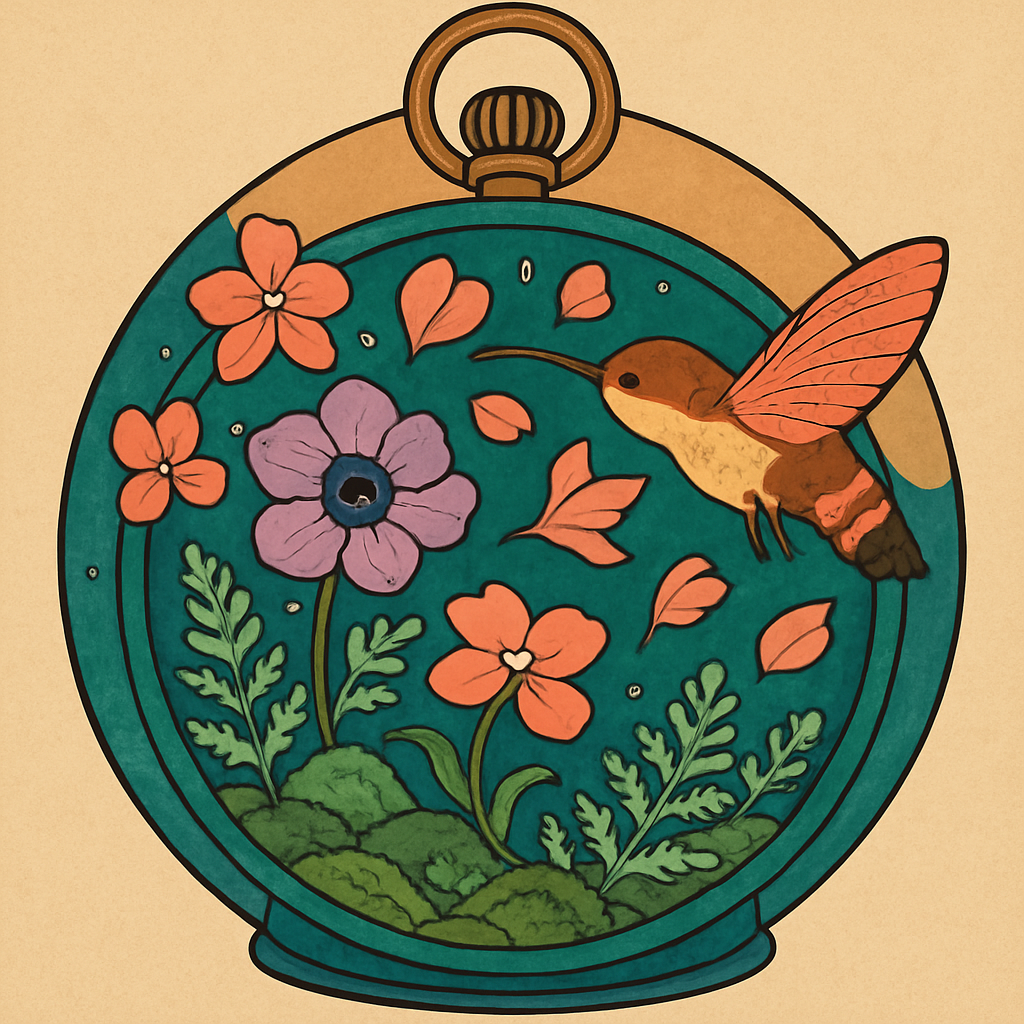 Clockwork Terrarium With Floral Constellations Numbered painting kits