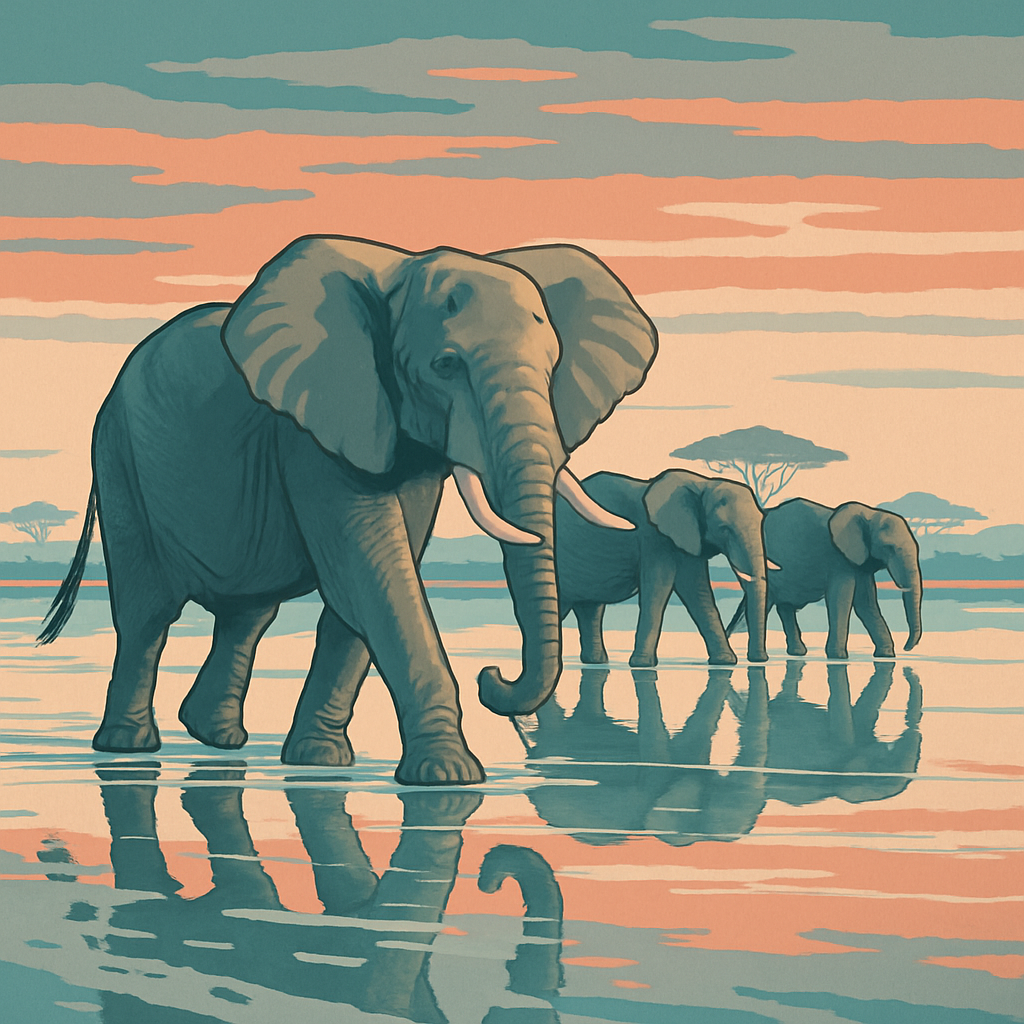 Cloud Mirror Elephant Parade Numbered painting kits