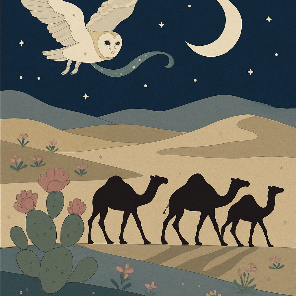 Moonlit Caravan In The Desert paint by number