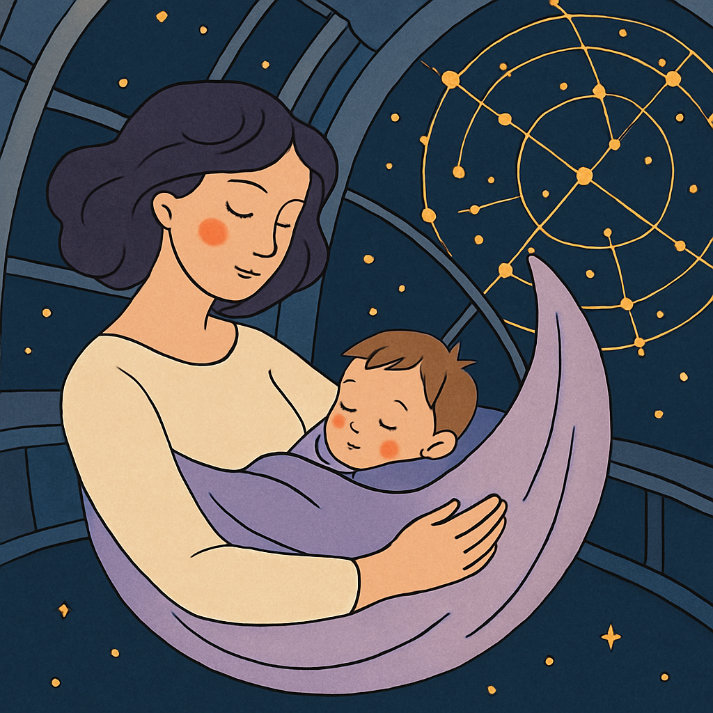 Stargazer Cradle With Motherlight paint by number